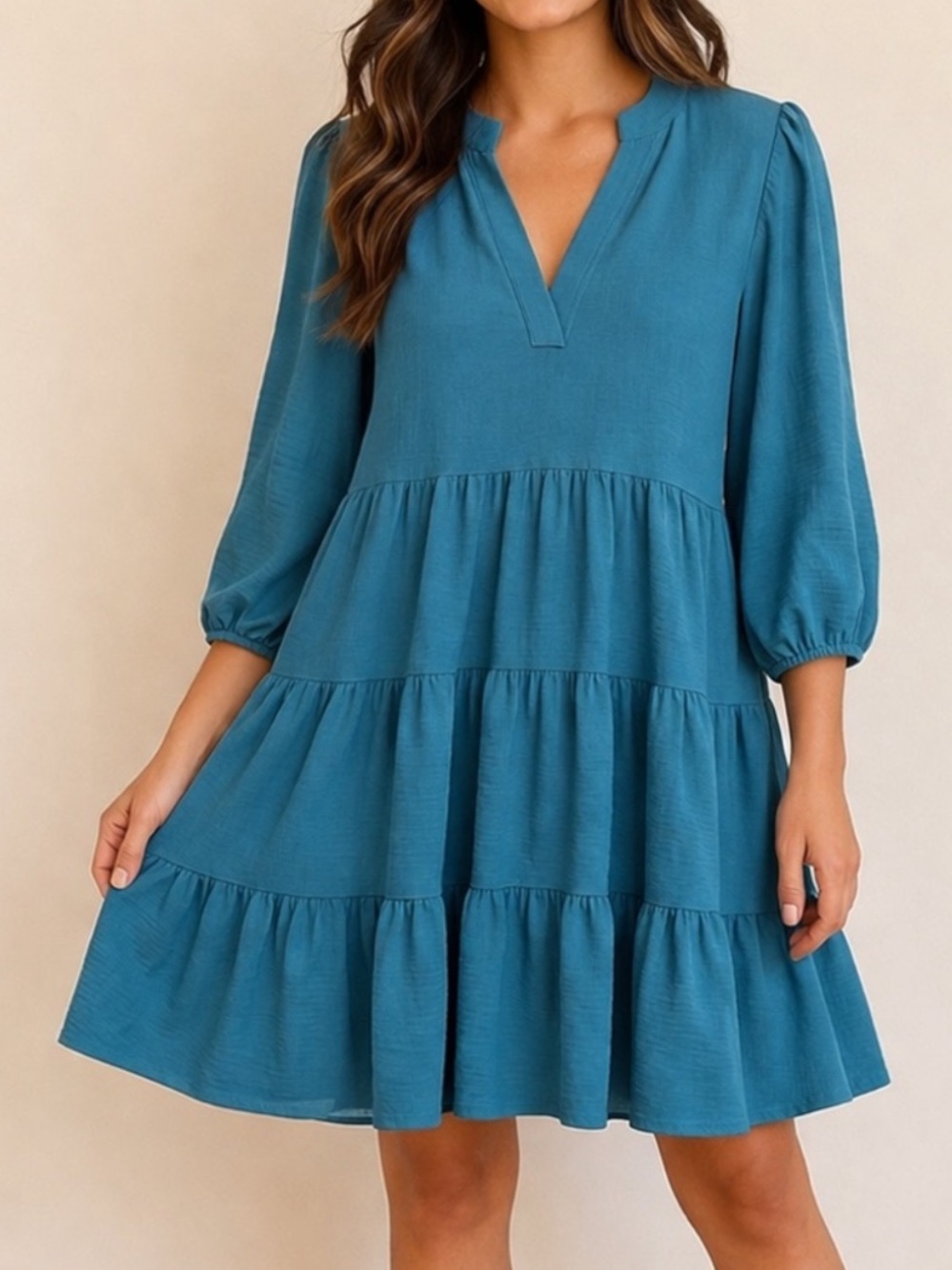 Rachel Zoe Teal V-Neck Lightweight Dress Very Roomy NWOT